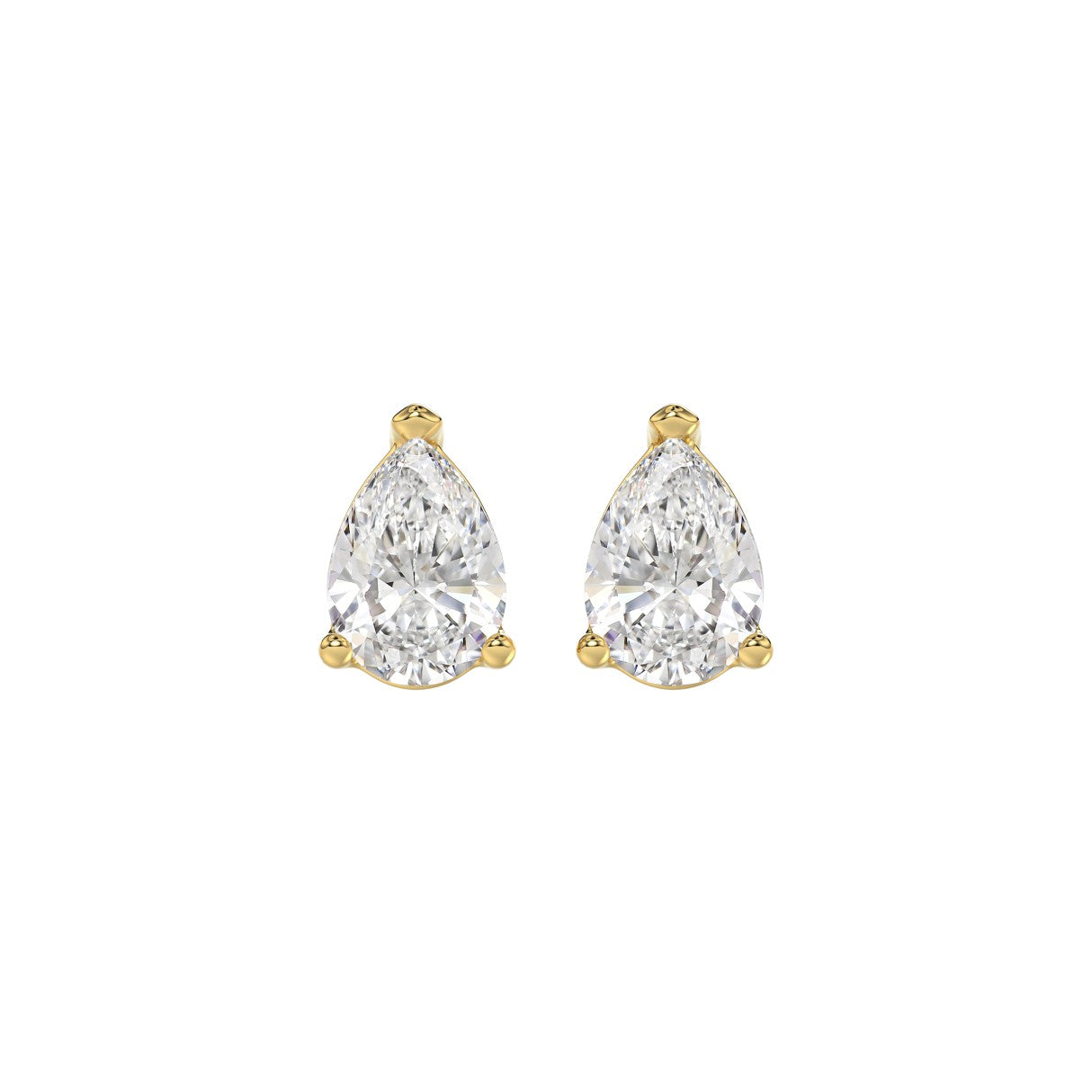 2 CTW Pear Lab-Grown Diamond Stud Earrings angled product image