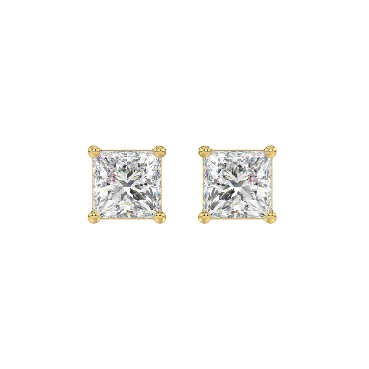 2.5 CTW Princess Lab-Grown Diamond Stud Earrings