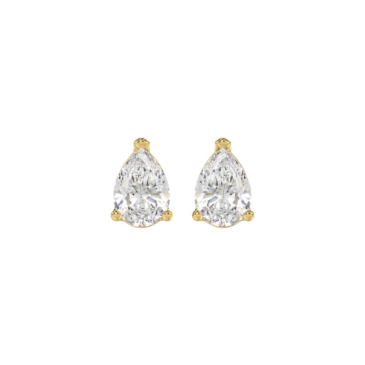 1.5 CTW Pear Lab-Grown Diamond Stud Earrings angled product image