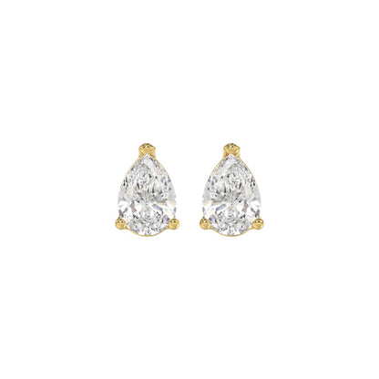 1.5 CTW Pear Lab-Grown Diamond Stud Earrings angled product image