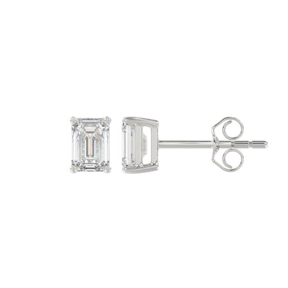 1 CTW Emerald Lab-Grown Diamond Stud Earrings