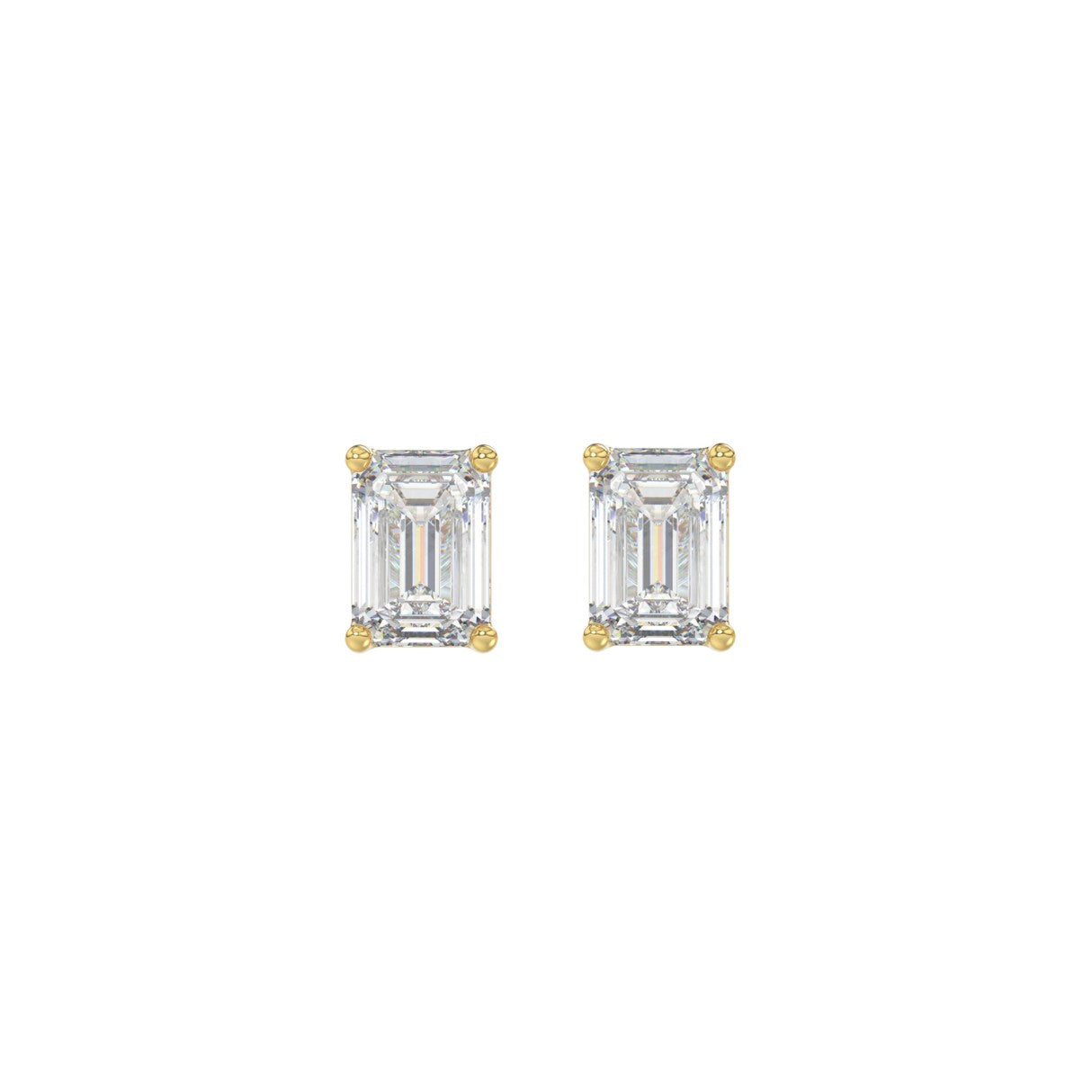 1 CTW Emerald Lab-Grown Diamond Stud Earrings