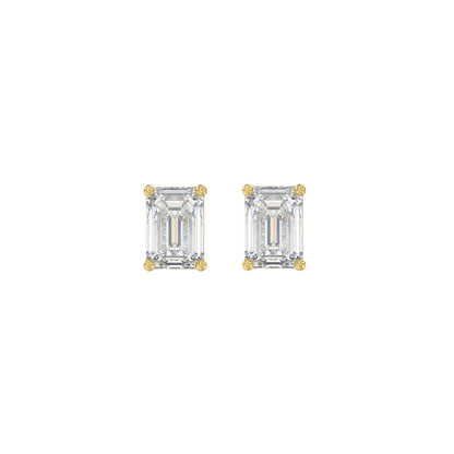 1 CTW Emerald Lab-Grown Diamond Stud Earrings