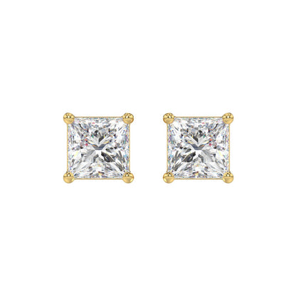 4 CTW Princess Lab-Grown Diamond Stud Earrings