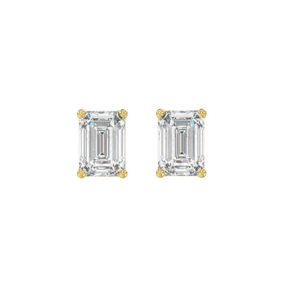 2 CTW Emerald Lab-Grown Diamond Stud Earrings