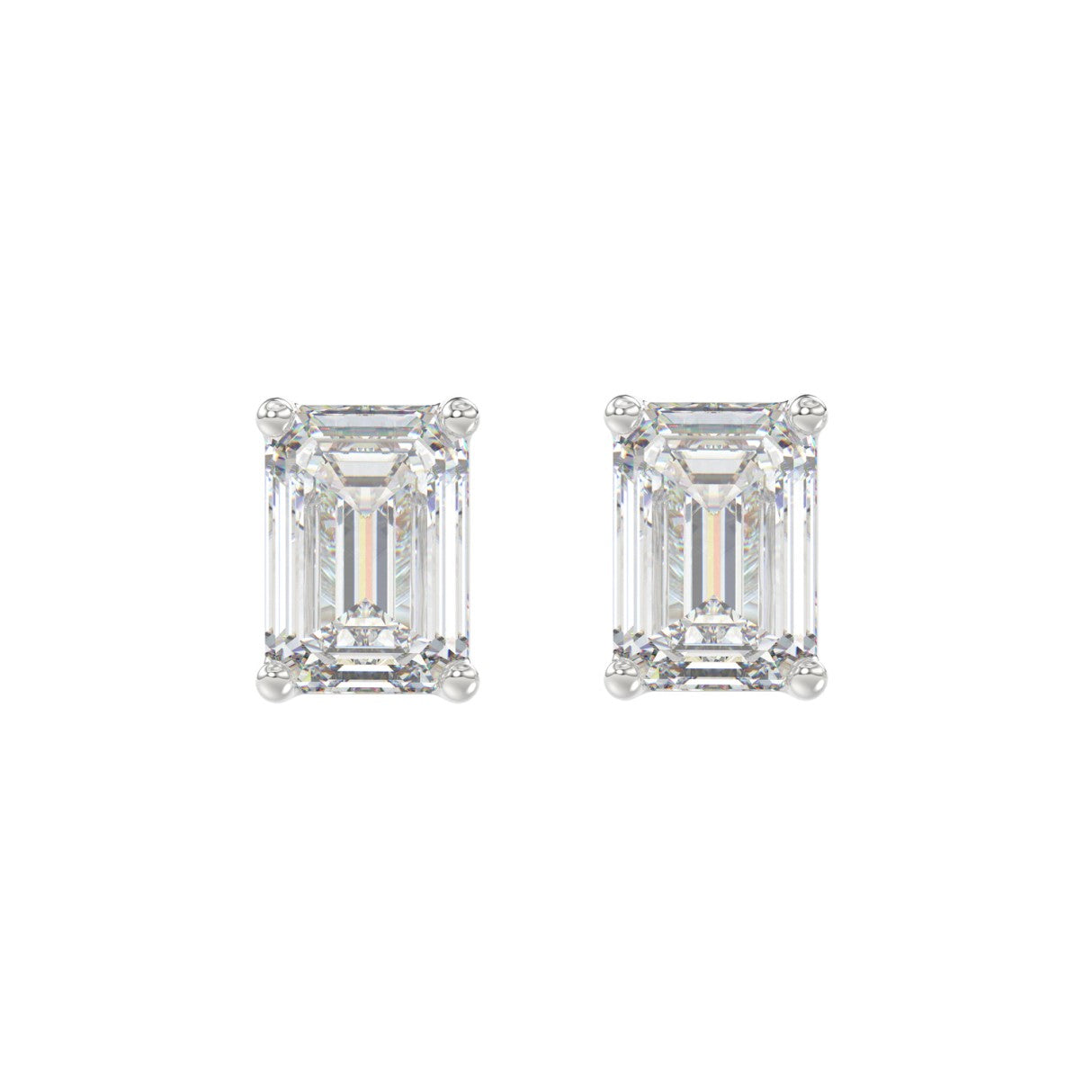 4 CTW Emerald Lab-Grown Diamond Stud Earrings
