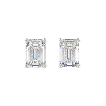 4 CTW Emerald Lab-Grown Diamond Stud Earrings