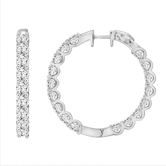 7 CTW Inside-Out Lab-Grown Diamond Hoop Earrings