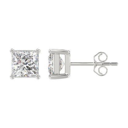 4 CTW Princess Lab-Grown Diamond Stud Earrings