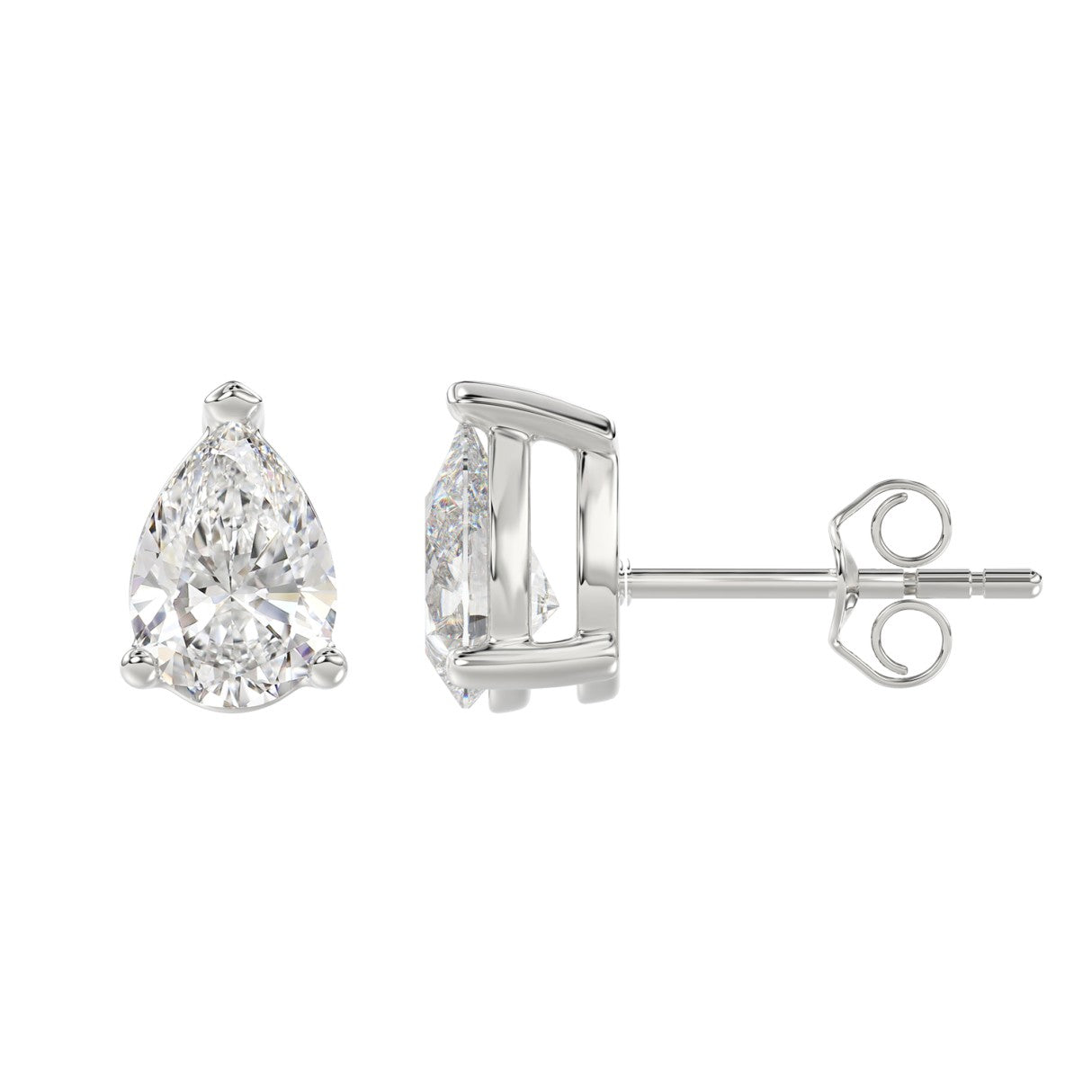 3 CTW Pear Lab-Grown Diamond Stud Earrings angled product image