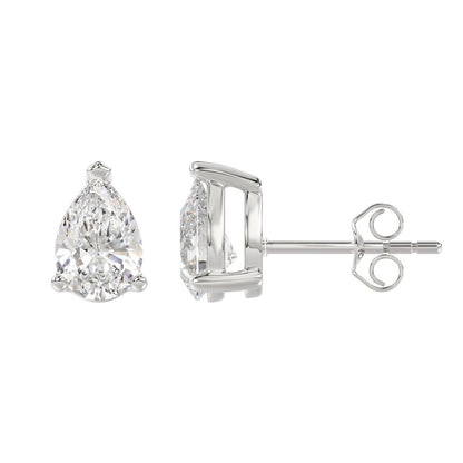 3 CTW Pear Lab-Grown Diamond Stud Earrings angled product image