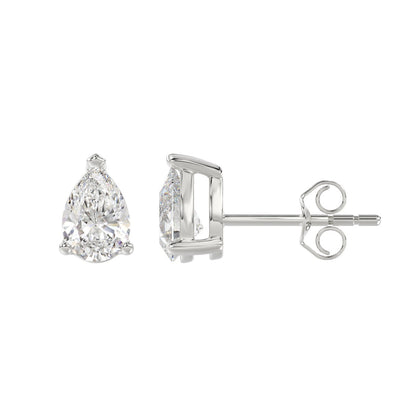 2 CTW Pear Lab-Grown Diamond Stud Earrings angled product image