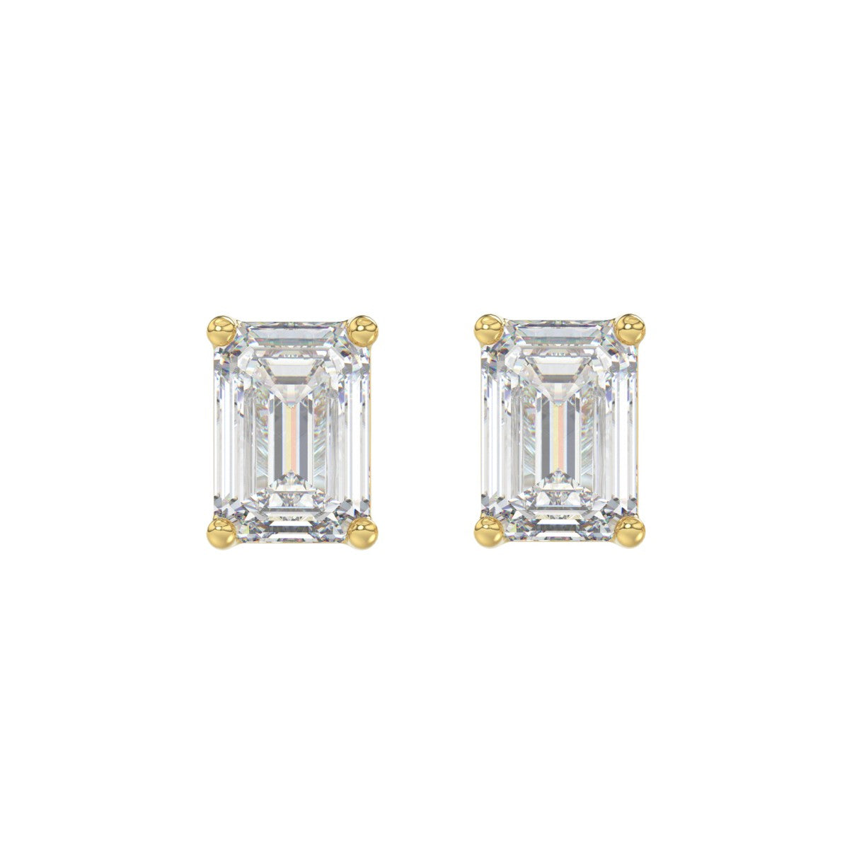 3 CTW Emerald Lab-Grown Diamond Stud Earrings