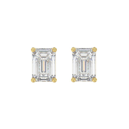 3 CTW Emerald Lab-Grown Diamond Stud Earrings