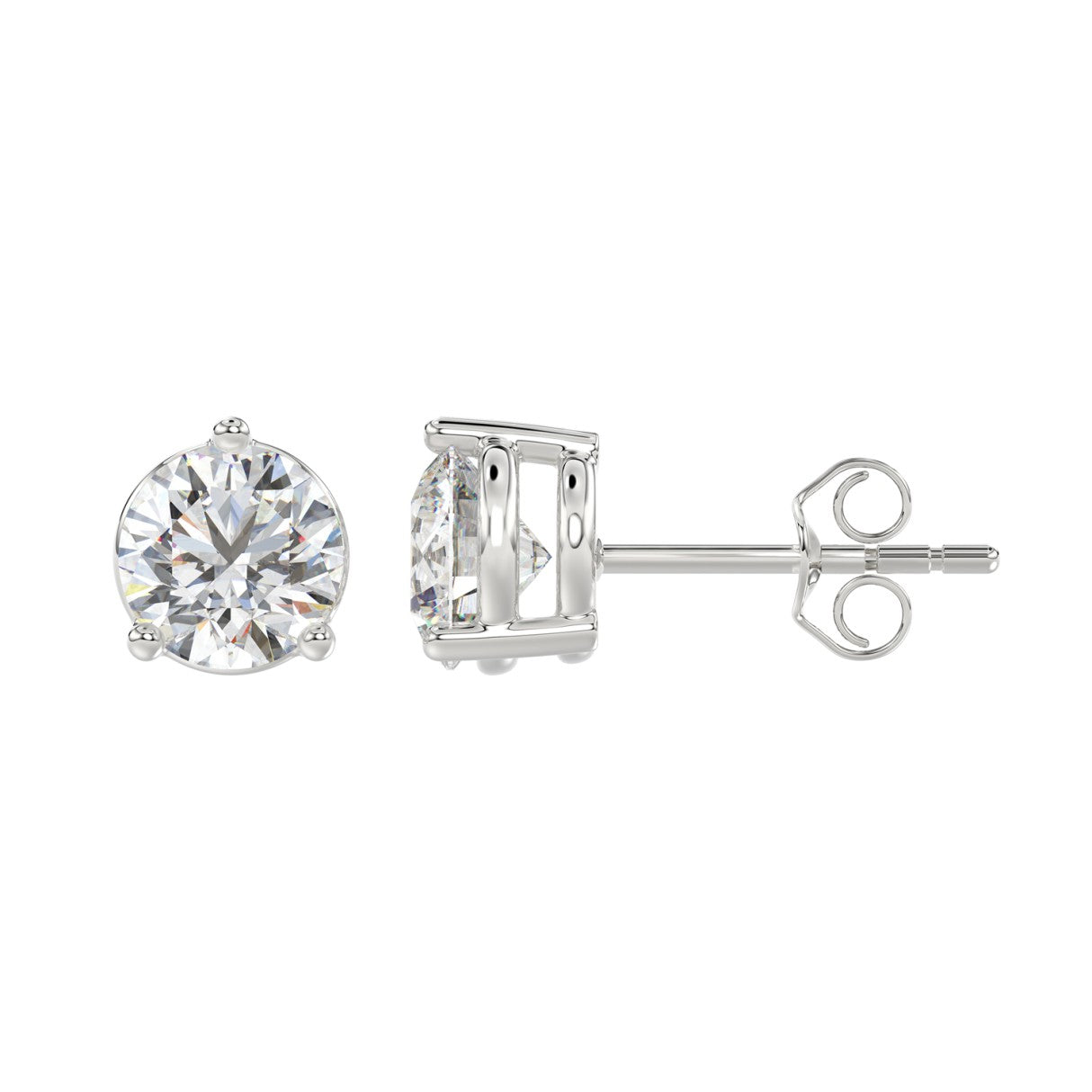 4 CTW round lab-grown diamond stud earrings alternate product view
