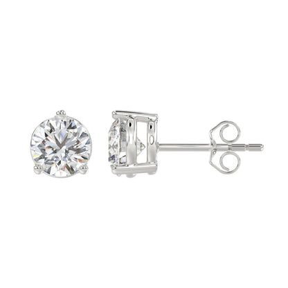 4 CTW round lab-grown diamond stud earrings alternate product view