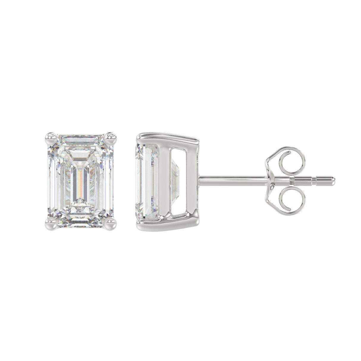 3 CTW Emerald Lab-Grown Diamond Stud Earrings