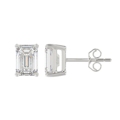 3 CTW Emerald Lab-Grown Diamond Stud Earrings