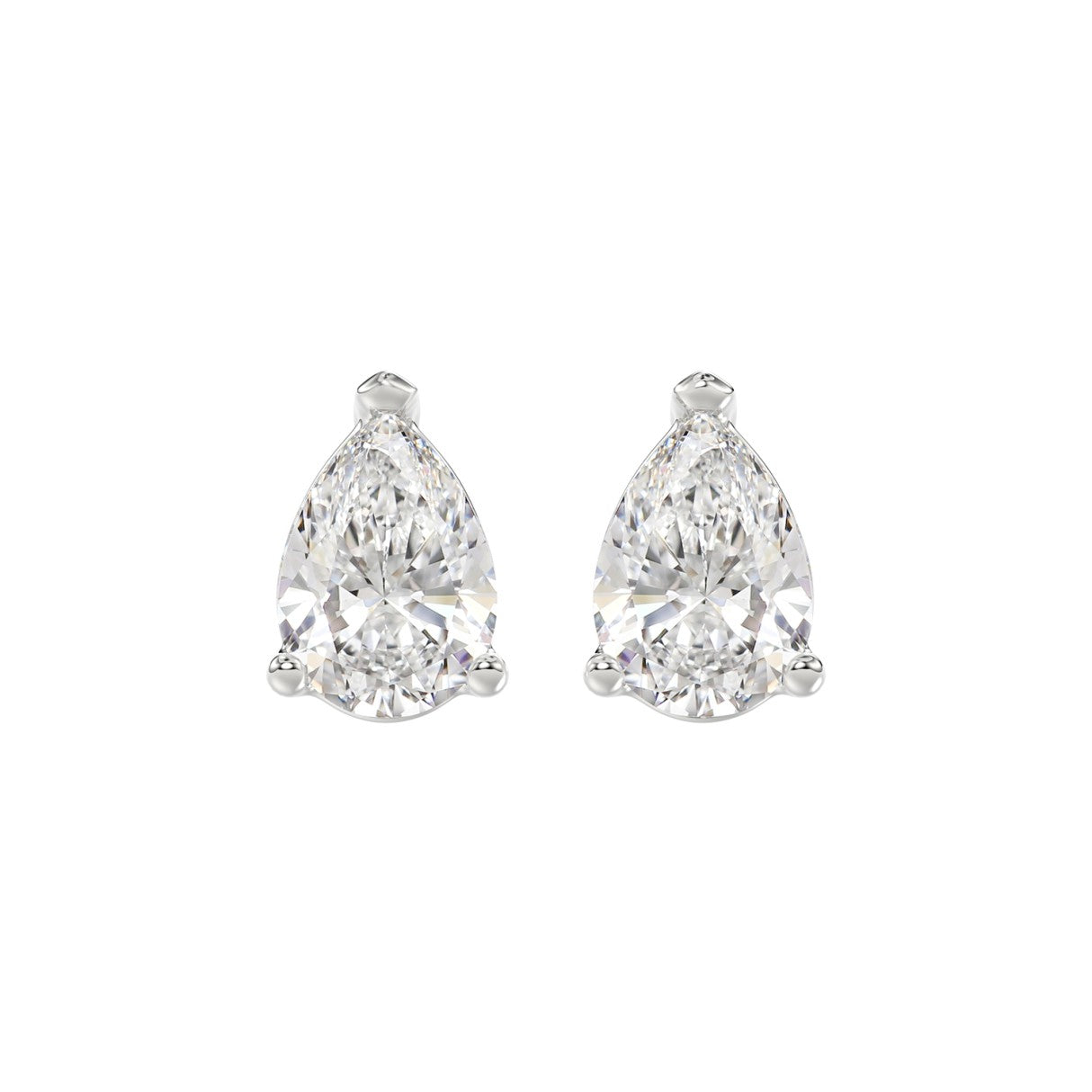 4 CTW Pear Lab-Grown Diamond Stud Earrings angled product image