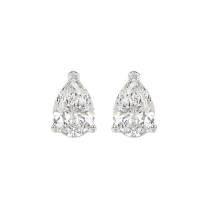 4 CTW Pear Lab-Grown Diamond Stud Earrings angled product image