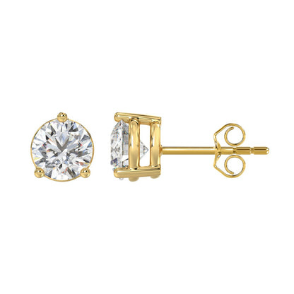 4 CTW round lab-grown diamond stud earrings alternate product view
