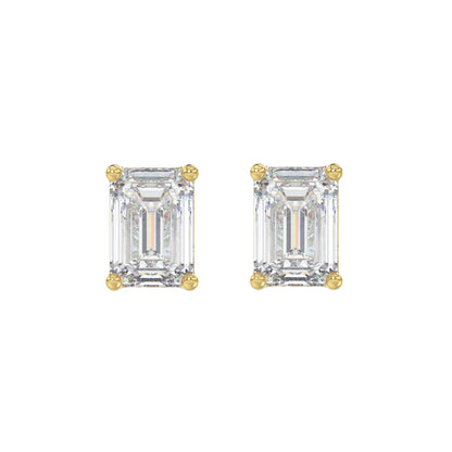 4 CTW Emerald Lab-Grown Diamond Stud Earrings