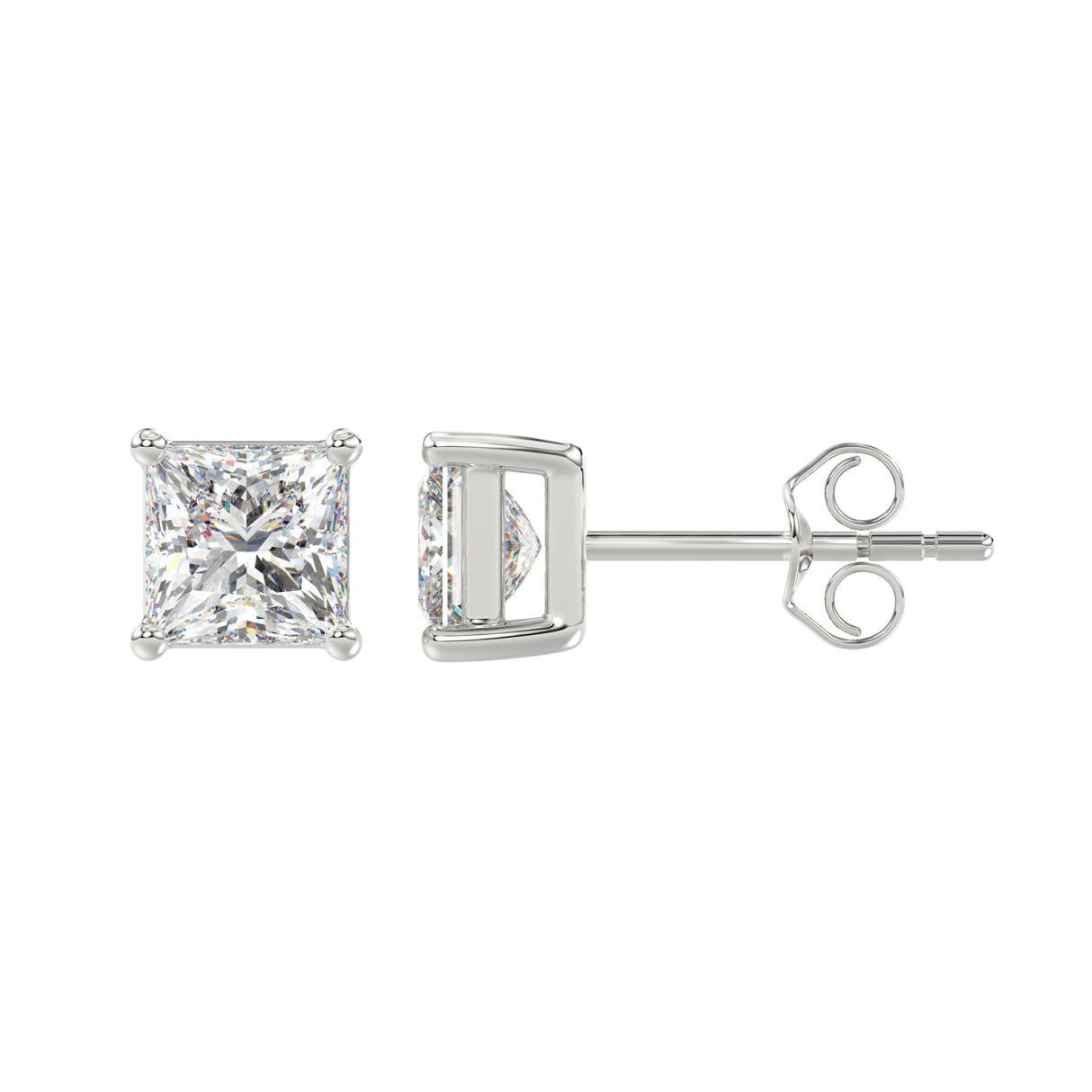 2.5 CTW Princess Lab-Grown Diamond Stud Earrings