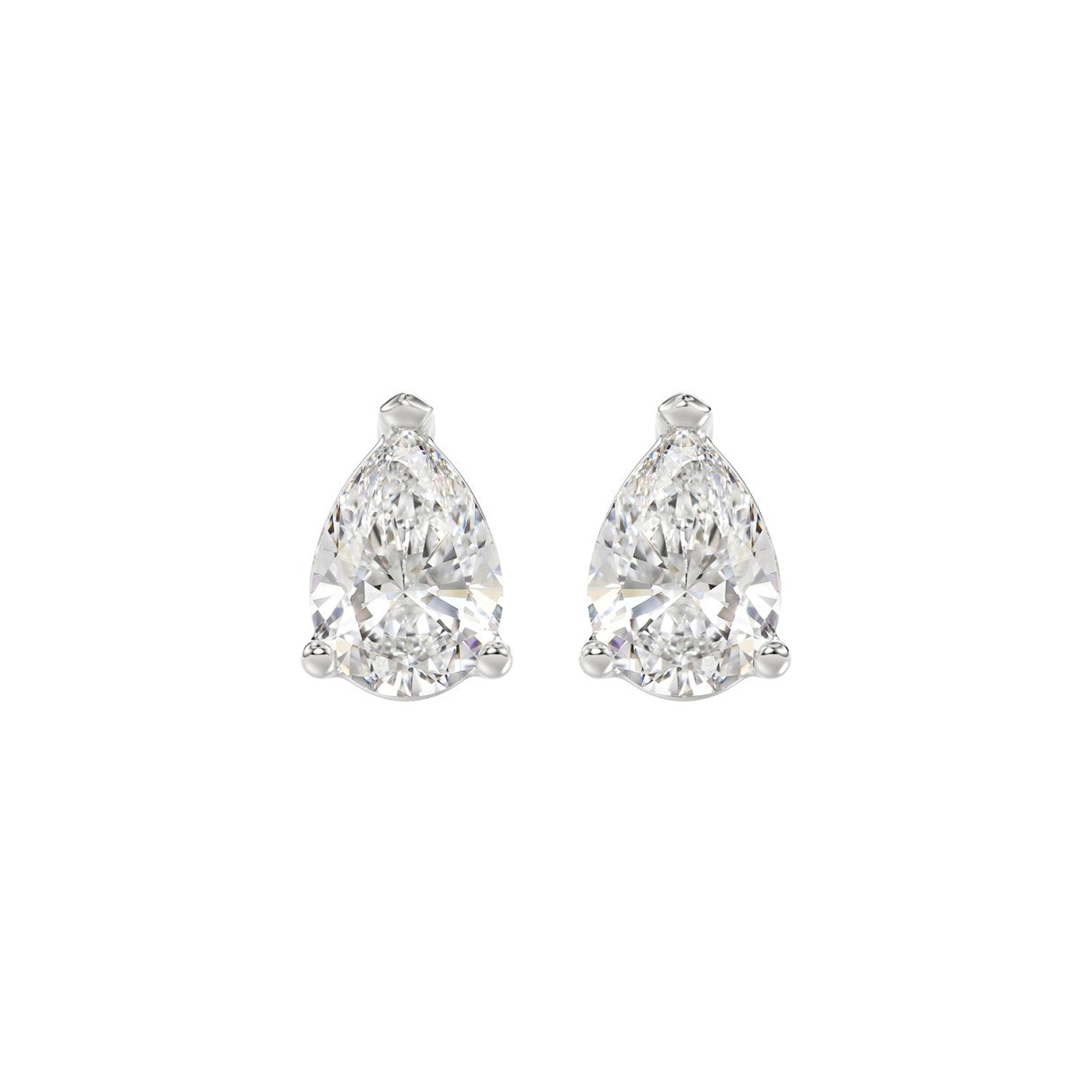 2.5 CTW Pear Lab-Grown Diamond Stud Earrings angled product image