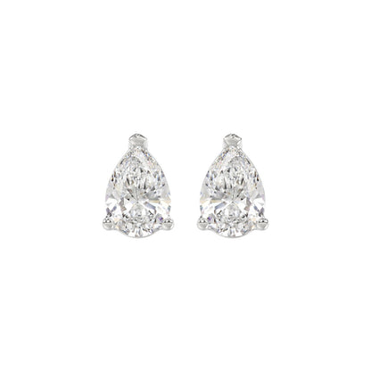 2.5 CTW Pear Lab-Grown Diamond Stud Earrings angled product image
