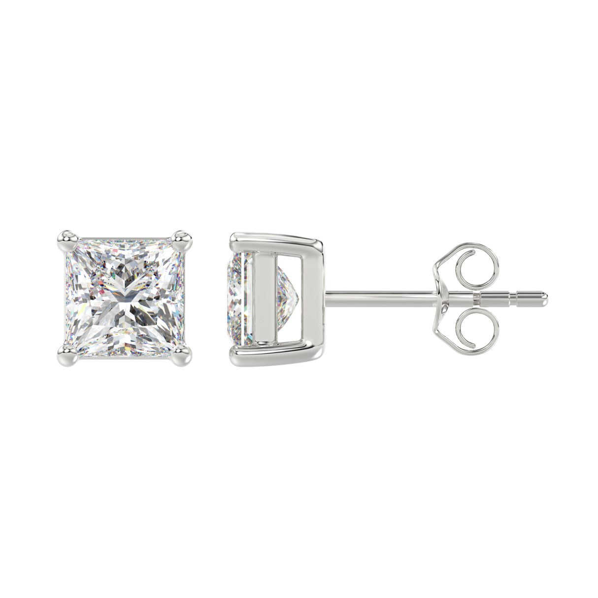 3 CTW Princess Lab-Grown Diamond Stud Earrings