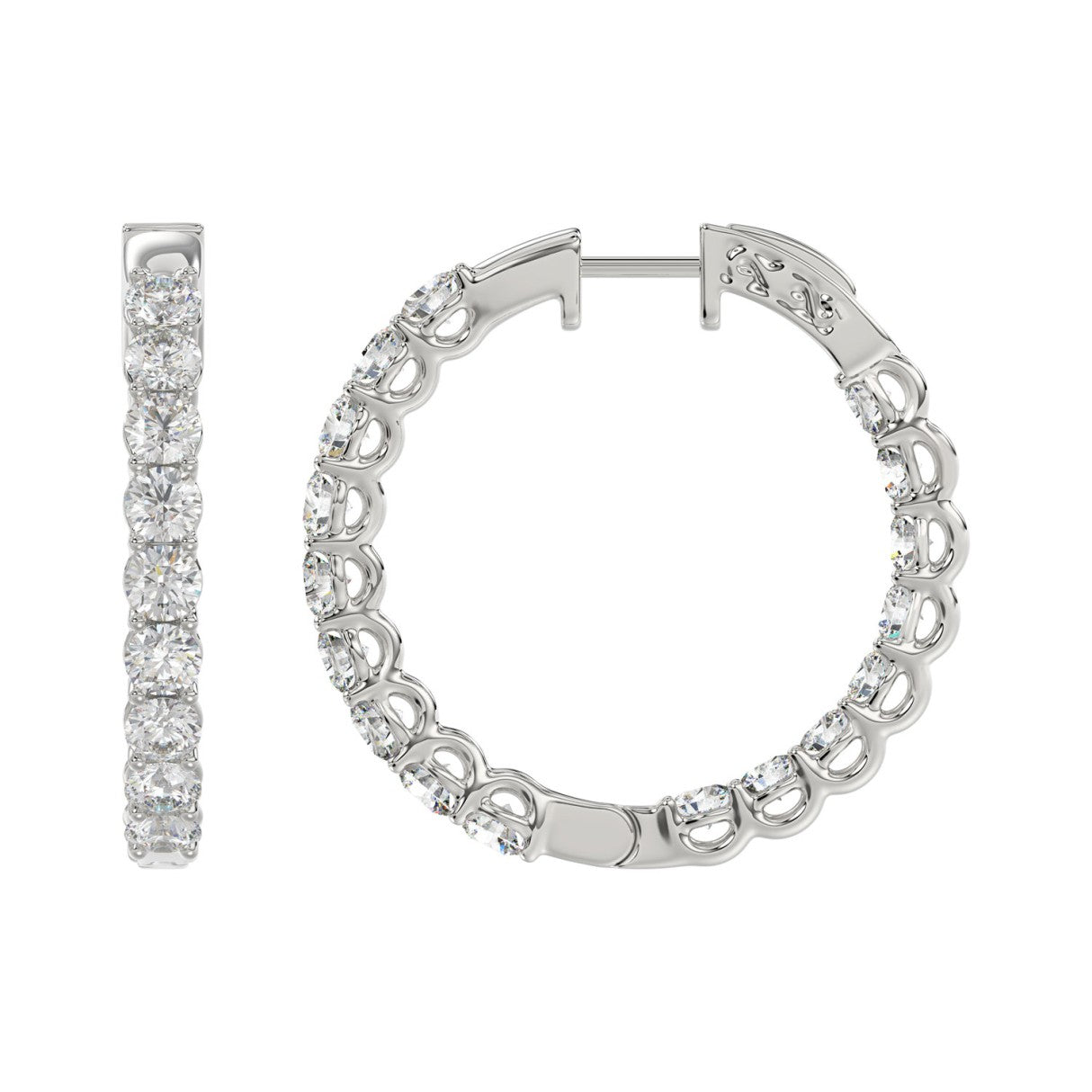 5 CTW Inside-Out Lab-Grown Diamond Hoop Earrings