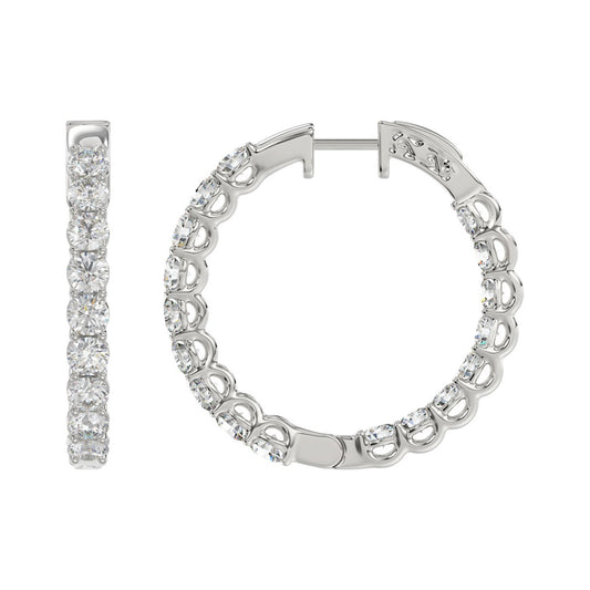 5 CTW Inside-Out Lab-Grown Diamond Hoop Earrings