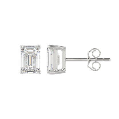 2 CTW Emerald Lab-Grown Diamond Stud Earrings