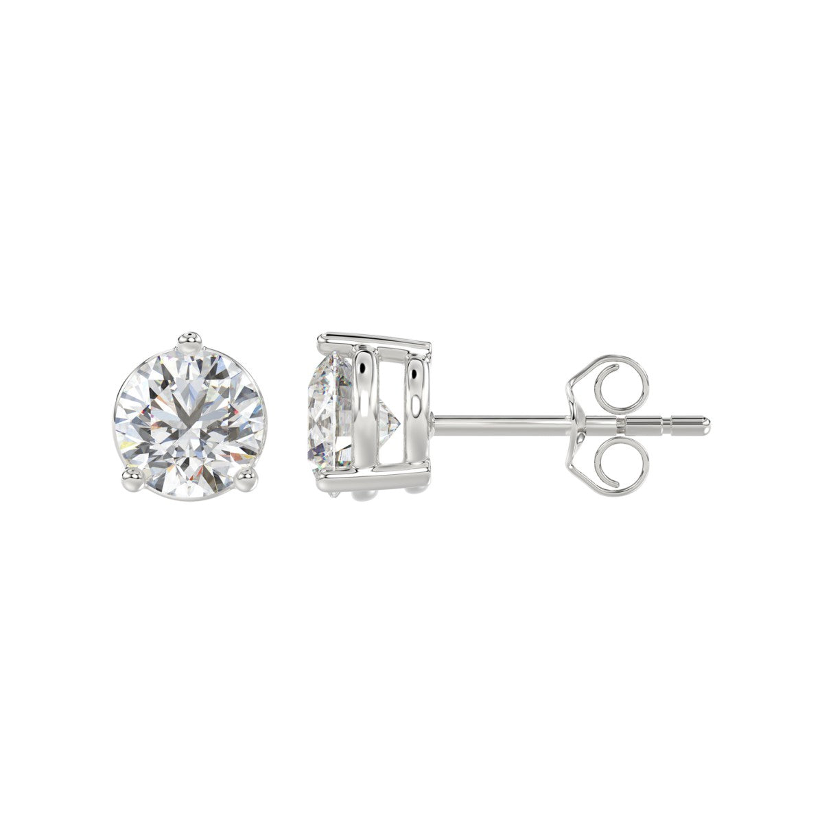 2.5 CTW round lab-grown diamond stud earrings alternate product view