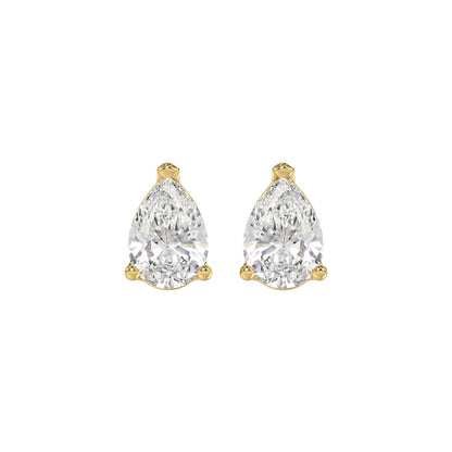 2.5 CTW Pear Lab-Grown Diamond Stud Earrings angled product image