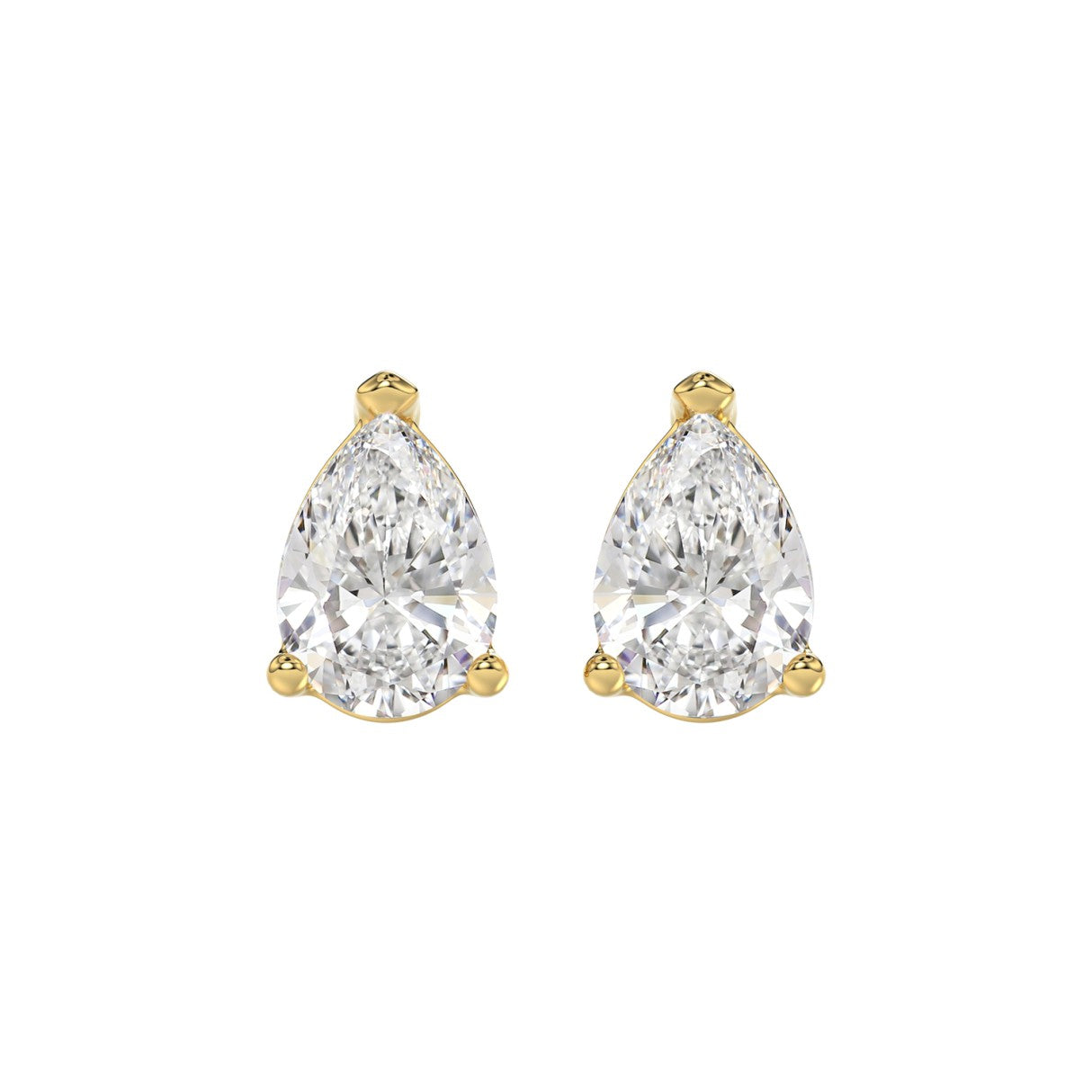 4 CTW Pear Lab-Grown Diamond Stud Earrings angled product image