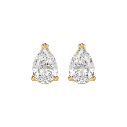 4 CTW Pear Lab-Grown Diamond Stud Earrings angled product image