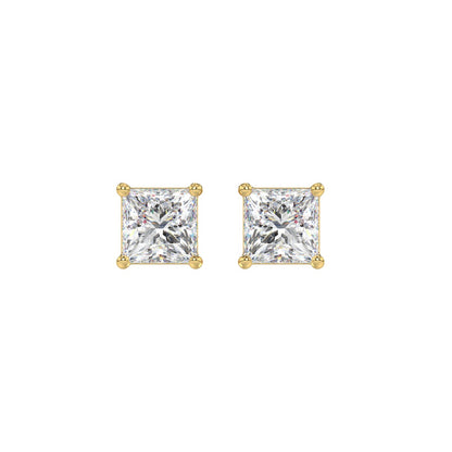 2 CTW Princess Lab-Grown Diamond Stud Earrings