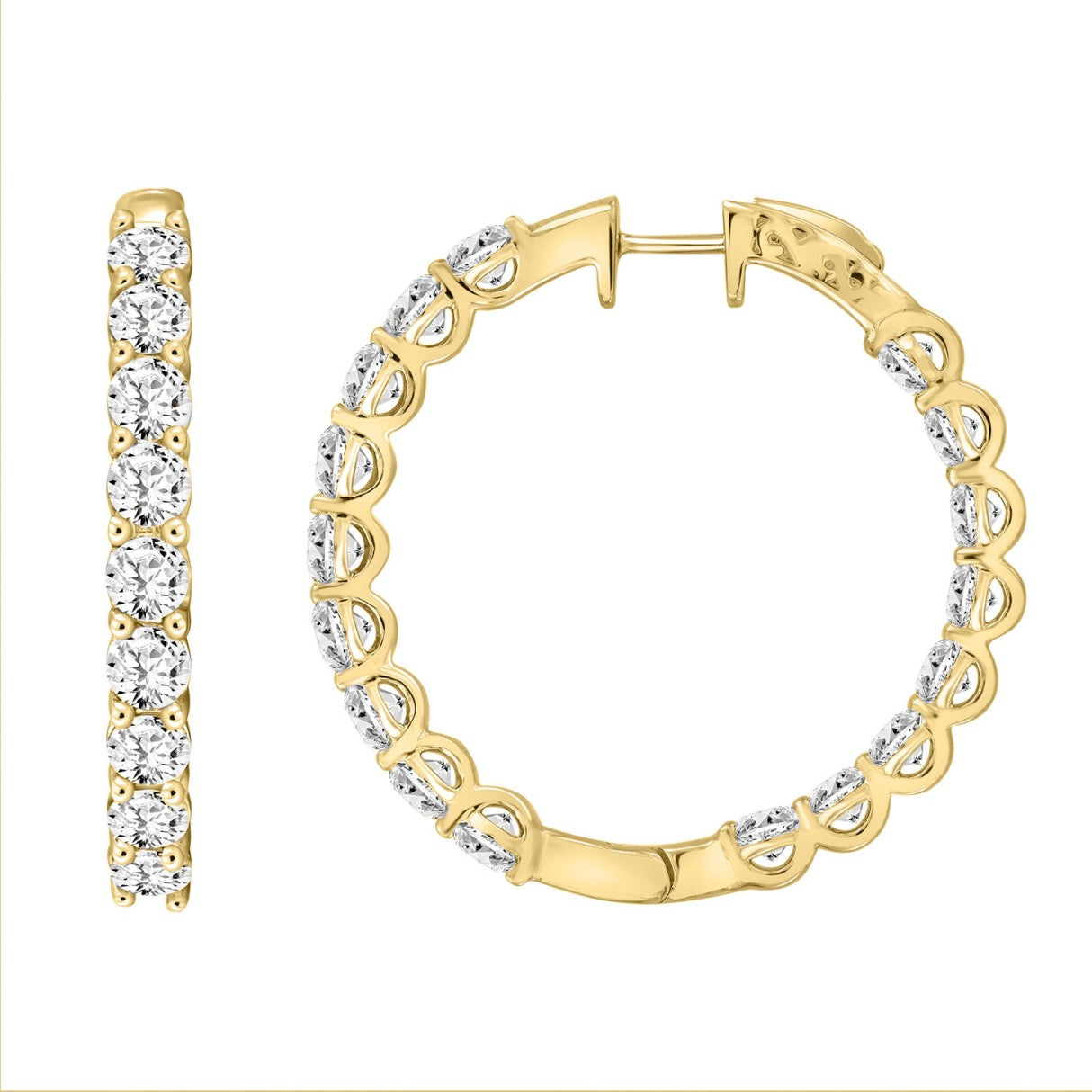 7 CTW Inside-Out Lab-Grown Diamond Hoop Earrings