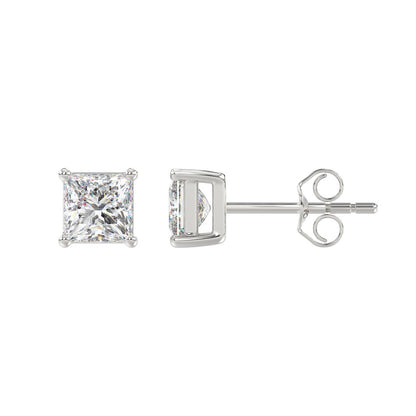 2 CTW Princess Lab-Grown Diamond Stud Earrings