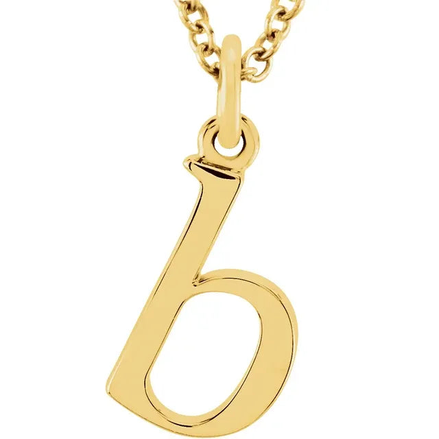 Lowercase letter b pendant in 18K yellow gold-plated sterling silver