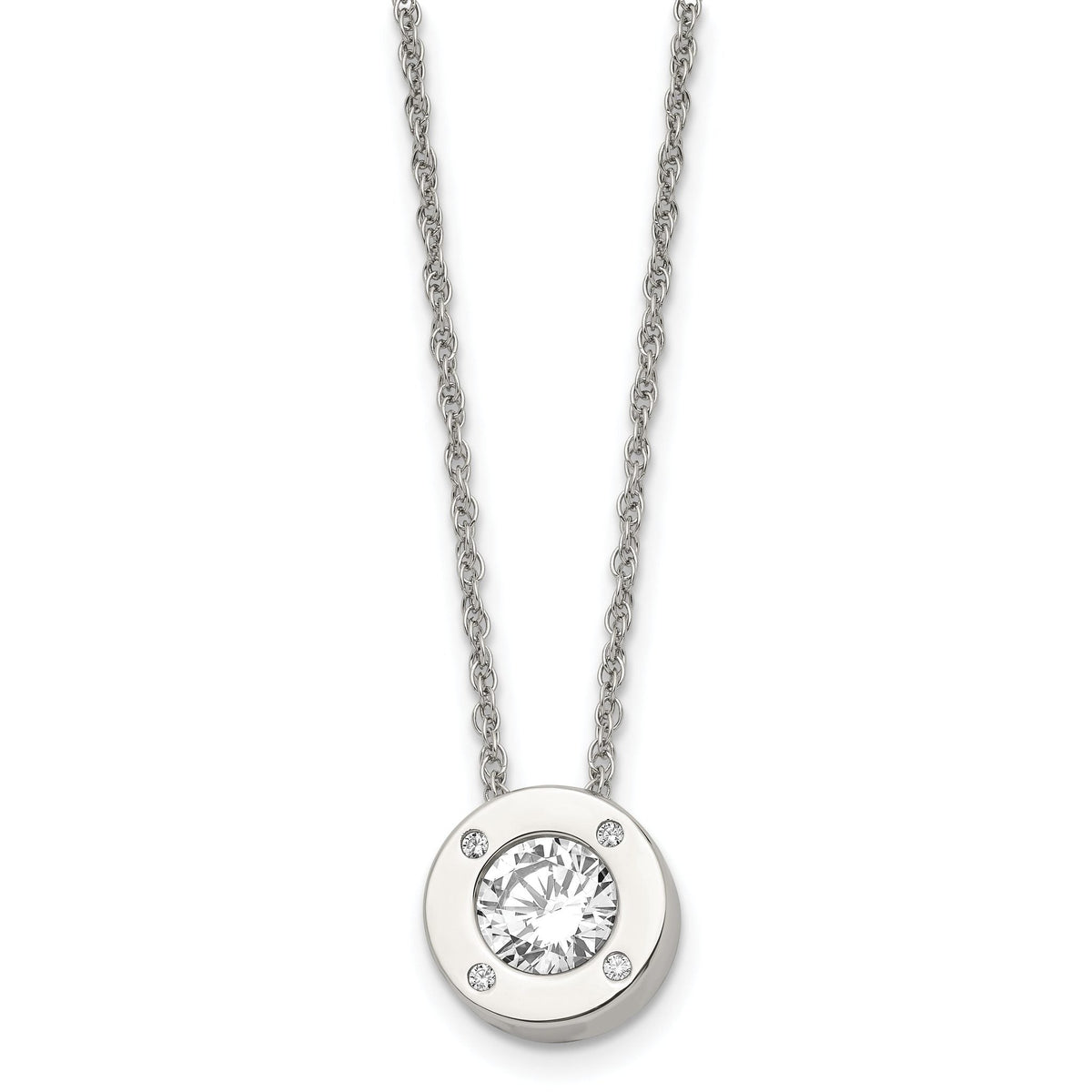 April birthstone-color CZ circle necklace