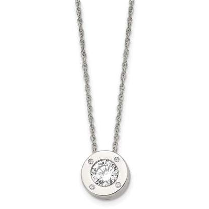 April birthstone-color CZ circle necklace