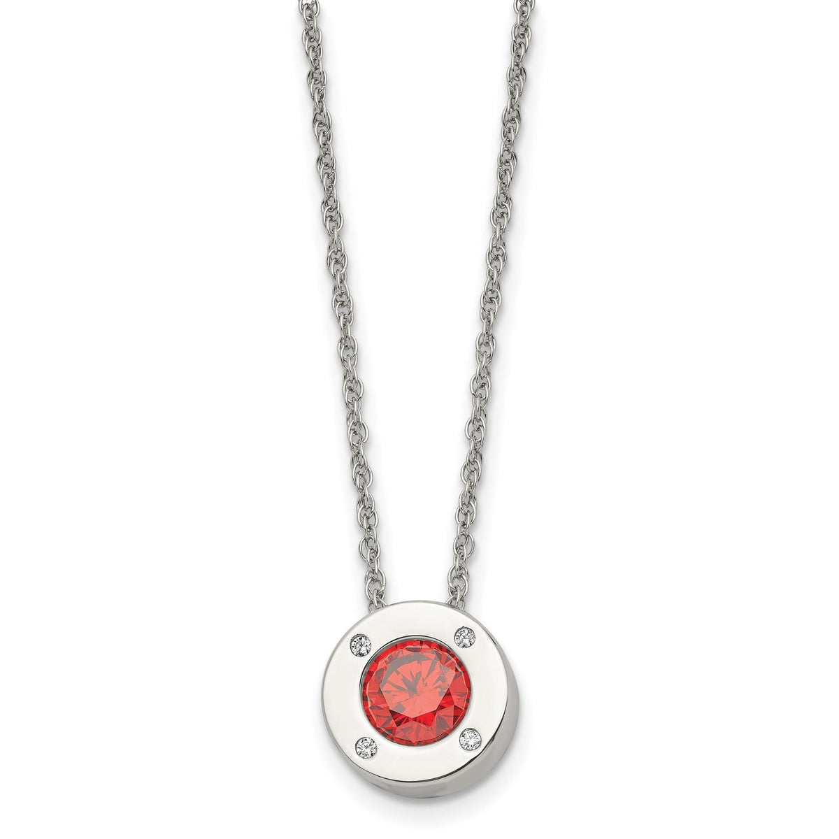 July birthstone-color CZ circle necklace