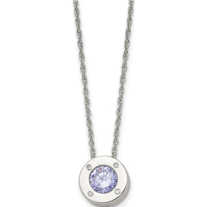 June birthstone-color CZ circle necklace