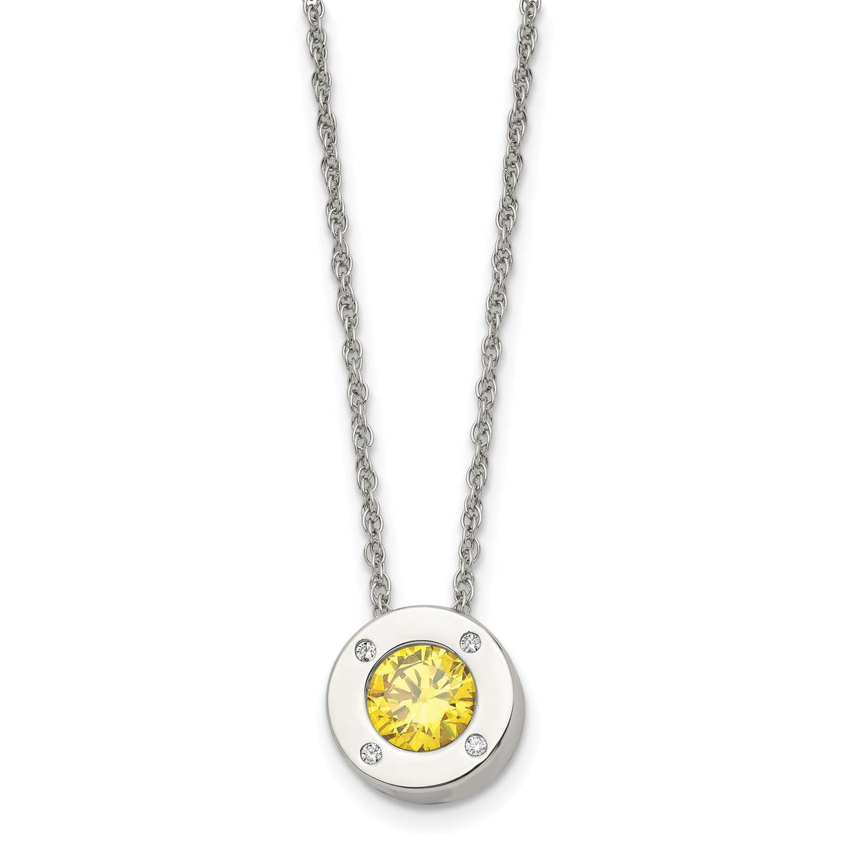November birthstone-color CZ circle necklace
