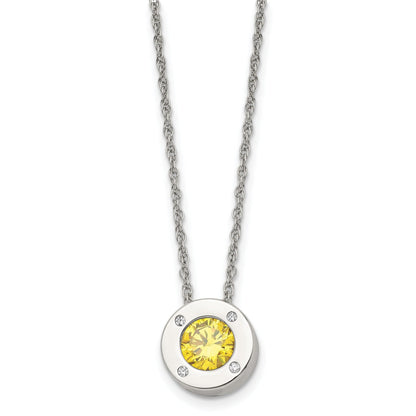November birthstone-color CZ circle necklace