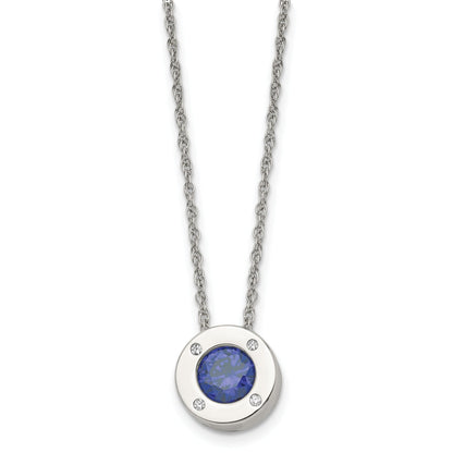 September birthstone-color CZ circle necklace