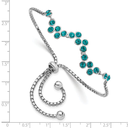 Sterling silver blue zircon wave bolo bracelet measurement guide