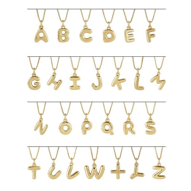 Bubble initial A necklace, view view